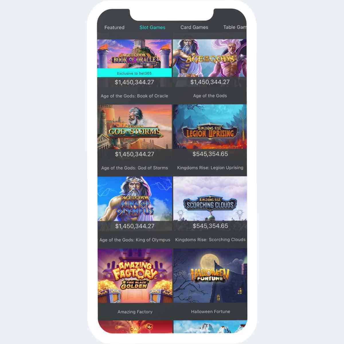 bet365 games mobile