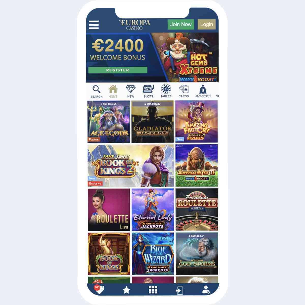 europa casino homepage mobile