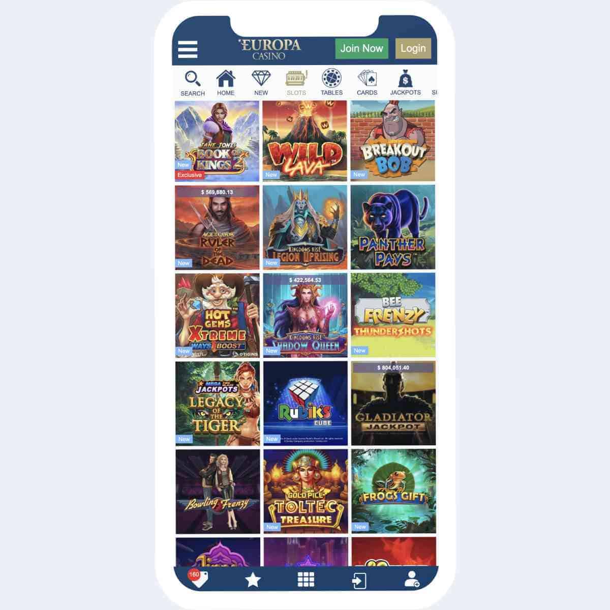europa casino games mobile