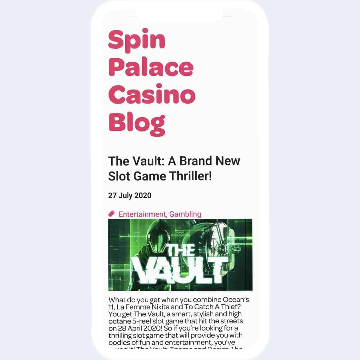 Spin Palace blog mobile